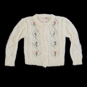 Vintage 70s little girls kids cardigan